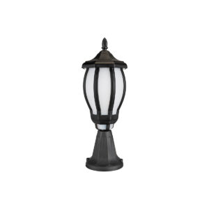 GloboStar® VERDI 203-0231 Vintage Επιδαπέδιο Φωτιστικό Φαναράκι Μονόφωτο 1 x E27 IP44 Μαύρο Πλαστικό Σώμα – Μ17 x Π17 x Υ47cm