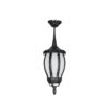 GloboStar® VERDI 203-0232 Vintage Κρεμαστό Φωτιστικό Φαναράκι Μονόφωτο 1 x E27 IP44 Μαύρο Πλαστικό Σώμα – Μ17 x Π17 x Υ52cm