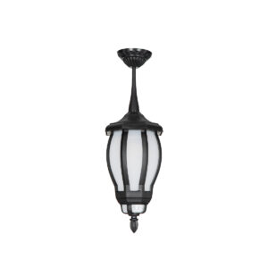 GloboStar® VERDI 203-0232 Vintage Κρεμαστό Φωτιστικό Φαναράκι Μονόφωτο 1 x E27 IP44 Μαύρο Πλαστικό Σώμα – Μ17 x Π17 x Υ52cm