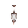 GloboStar® VERDI 203-0234 Vintage Κρεμαστό Φωτιστικό Φαναράκι Μονόφωτο 1 x E27 IP44 Χάλκινο Πλαστικό Σώμα – Μ17 x Π17 x Υ47cm