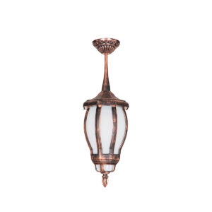 GloboStar® VERDI 203-0234 Vintage Κρεμαστό Φωτιστικό Φαναράκι Μονόφωτο 1 x E27 IP44 Χάλκινο Πλαστικό Σώμα – Μ17 x Π17 x Υ47cm