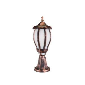 GloboStar® VERDI 203-0235 Vintage Επιδαπέδιο Φωτιστικό Φαναράκι Μονόφωτο 1 x E27 IP44 Χάλκινο Πλαστικό Σώμα – Μ17 x Π17 x Υ47cm