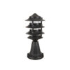 GloboStar® LANTERNA 203-0243 Μοντέρνο Επιδαπέδιο Φωτιστικό Φαναράκι Μονόφωτο 1 x E27 IP44 Μαύρο Πλαστικό Σώμα – Μ16 x Π16 x Υ35cm