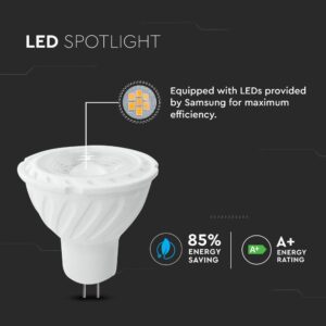 LED Spot Λάμπα MR16 6W V-TAC PRO Samsung Chip 110° 445lm 12V Ψυχρό Λευκό 6400K – 21206