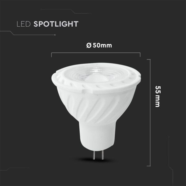LED Spot Λάμπα MR16 6W V-TAC PRO Samsung Chip 110° 445lm 12V Ψυχρό Λευκό 6400K – 21206