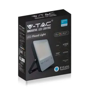 Προβολέας LED V-TAC PRO Samsung Chip 50W φυσικό λευκό 4000K Μαύρο σώμα 137lm/W Evolution – 20404