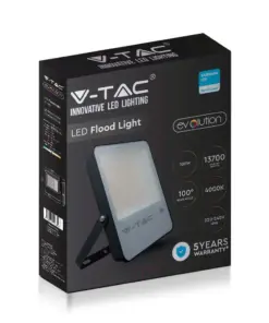 LED Προβολέας 100W V-TAC PRO Samsung Chip Μαύρος 100° 13700lm Αδιάβροχος IP65 Φυσικό 4000K – 20406