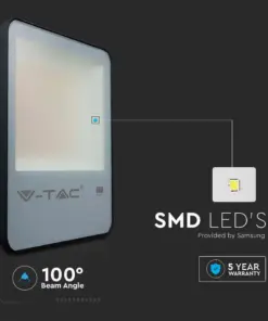 LED Προβολέας 100W V-TAC PRO Samsung Chip Μαύρος 100° 13700lm Αδιάβροχος IP65 Φυσικό 4000K – 20406