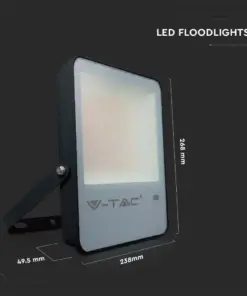 LED Προβολέας 100W V-TAC PRO Samsung Chip Μαύρος 100° 13700lm Αδιάβροχος IP65 Φυσικό 4000K – 20406
