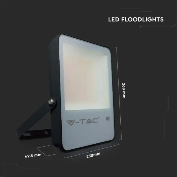 LED Προβολέας 100W V-TAC PRO Samsung Chip Μαύρος 100° 13700lm Αδιάβροχος IP65 Φυσικό 4000K – 20406
