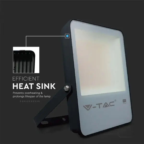 LED Προβολέας 100W V-TAC PRO Samsung Chip Μαύρος 100° 13700lm Αδιάβροχος IP65 Φυσικό 4000K – 20406
