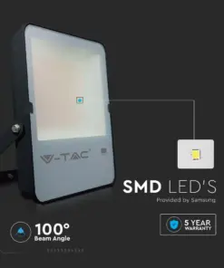 LED Προβολέας 200W V-TAC PRO Samsung Chip Μαύρος 100° 27350lm Αδιάβροχος IP65 Ψυχρό 6400K – 20411