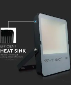 LED Προβολέας 200W V-TAC PRO Samsung Chip Μαύρος 100° 27350lm Αδιάβροχος IP65 Ψυχρό 6400K – 20411