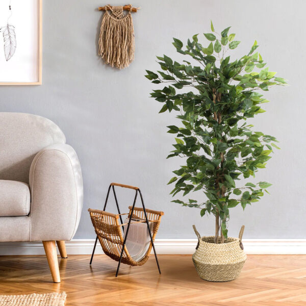 GloboStar® Artificial Garden FICUS BENJAMINA TREE 20415 Τεχνητό Διακοσμητικό Φυτό Φίκος Μπενζαμίνη Υ120cm