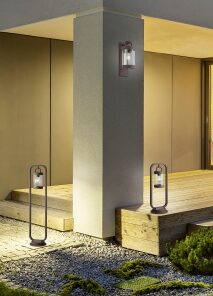 Φωτιστικό Τοίχου Trio Lighting E27 Σκουριά Αλουμίνιο IP44 204160124