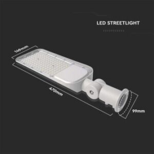 LED φωτιστικό δρόμου Samsung SMD 30W 6500Κ ψυχρό λευκό 100lm/W με ρυθμιζόμενο αντάπτορα V-TAC – 20423