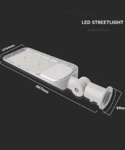 LED φωτιστικό δρόμου V-TAC PRO Samsung Chip 100W 6500Κ Γκρί σώμα – 20427