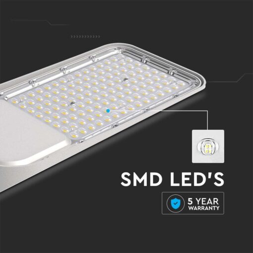 LED φωτιστικό δρόμου V-TAC PRO Samsung Chip με Αισθητήρα Φωτός 30W 3000lm 4000Κ Γκρί – 20430