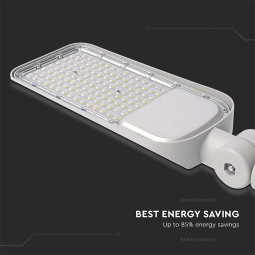 LED φωτιστικό δρόμου V-TAC PRO Samsung Chip με Αισθητήρα Φωτός 50W 5000lm 4000Κ Γκρί – 20432