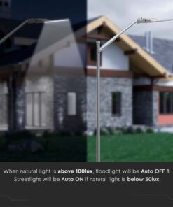 LED φωτιστικό δρόμου V-TAC PRO Samsung Chip με Αισθητήρα Φωτός 50W 5000lm 4000Κ Γκρί – 20432