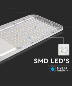 LED φωτιστικό δρόμου V-TAC PRO Samsung Chip με Αισθητήρα Φωτός 100W 11000lm 4000Κ Γκρί – 20434
