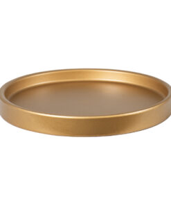 GloboStar® Artificial Garden KASOS 20444 Πήλινο Κεραμικό Κασπώ Γλάστρα – Flower Pot Λευκό με Χρυσό Φ15cm x Υ15cm