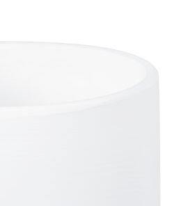 GloboStar® Artificial Garden KASOS 20444 Πήλινο Κεραμικό Κασπώ Γλάστρα – Flower Pot Λευκό με Χρυσό Φ15cm x Υ15cm