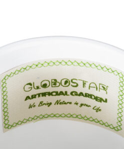 GloboStar® Artificial Garden KASOS 20444 Πήλινο Κεραμικό Κασπώ Γλάστρα – Flower Pot Λευκό με Χρυσό Φ15cm x Υ15cm