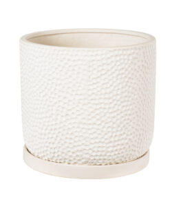 GloboStar® Artificial Garden PARGA 20452 Πήλινο Κεραμικό Κασπώ Γλάστρα – Flower Pot Μπεζ Φ23cm x Υ20.5cm