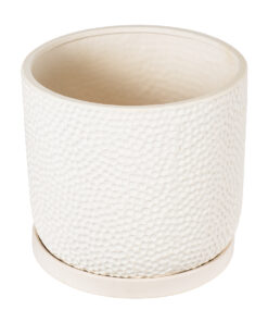 GloboStar® Artificial Garden PARGA 20452 Πήλινο Κεραμικό Κασπώ Γλάστρα – Flower Pot Μπεζ Φ23cm x Υ20.5cm