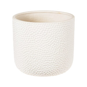 GloboStar® Artificial Garden PARGA 20452 Πήλινο Κεραμικό Κασπώ Γλάστρα – Flower Pot Μπεζ Φ23cm x Υ20.5cm