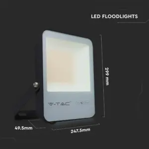 LED Προβολέας 100W V-TAC PRO Samsung Chip Μαύρος 100° 15750lm Αδιάβροχος IP65 Φυσικό Λευκό 4000K – 20453