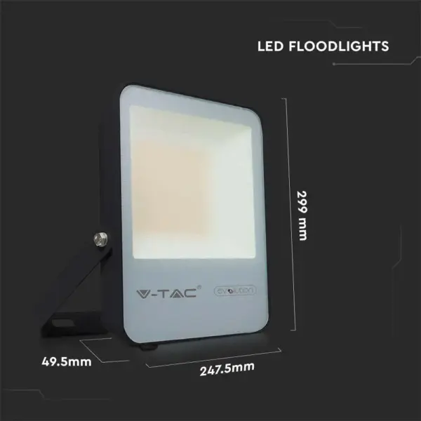 LED Προβολέας 100W V-TAC PRO Samsung Chip Μαύρος 100° 15750lm Αδιάβροχος IP65 Φυσικό Λευκό 4000K – 20453