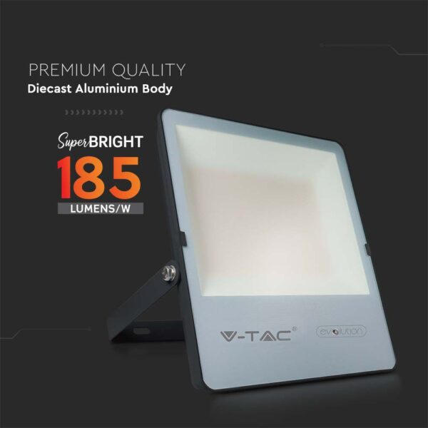 LED Προβολέας 150W V-TAC PRO Samsung Chip Μαύρος 100° 23600lm Αδιάβροχος IP65 Φυσικό Λευκό 4000K – 20455