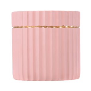 GloboStar® Artificial Garden RETHYMNO 20456 Πήλινο Κεραμικό Κασπώ Γλάστρα – Flower Pot Ροζ με Χρυσό Φ17cm x Υ17cm