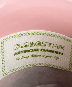 GloboStar® Artificial Garden RETHYMNO 20456 Πήλινο Κεραμικό Κασπώ Γλάστρα – Flower Pot Ροζ με Χρυσό Φ17cm x Υ17cm