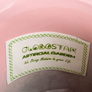GloboStar® Artificial Garden RETHYMNO 20456 Πήλινο Κεραμικό Κασπώ Γλάστρα – Flower Pot Ροζ με Χρυσό Φ17cm x Υ17cm