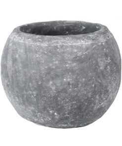 GloboStar® Artificial Garden ALONISSOS 20458 Τσιμεντένιο Κασπώ Γλάστρα – Flower Pot Γκρι Φ18.5cm x Υ14.5cm