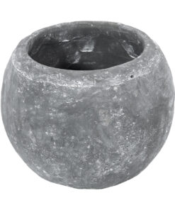 GloboStar® Artificial Garden ALONISSOS 20458 Τσιμεντένιο Κασπώ Γλάστρα – Flower Pot Γκρι Φ18.5cm x Υ14.5cm