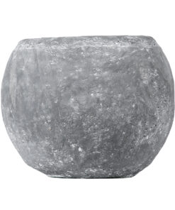 GloboStar® Artificial Garden ALONISSOS 20458 Τσιμεντένιο Κασπώ Γλάστρα – Flower Pot Γκρι Φ18.5cm x Υ14.5cm
