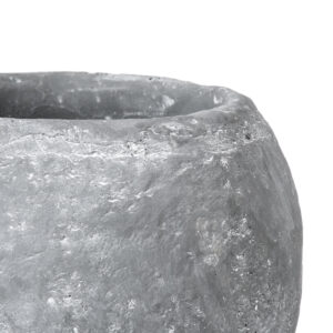 GloboStar® Artificial Garden ALONISSOS 20458 Τσιμεντένιο Κασπώ Γλάστρα – Flower Pot Γκρι Φ18.5cm x Υ14.5cm