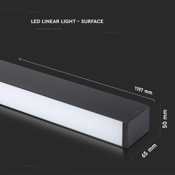 LED Γραμμικό Φωτιστικό V-TAC SAMSUNG 120cm 40W Dimmable Οροφής Μαύρο 4000K V-TAC – 21463