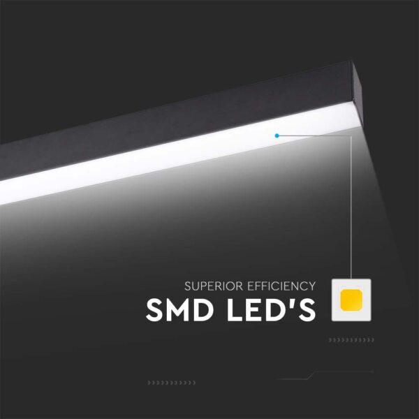 LED Γραμμικό Φωτιστικό V-TAC SAMSUNG 120cm 40W Dimmable Οροφής Μαύρο 4000K V-TAC – 21463