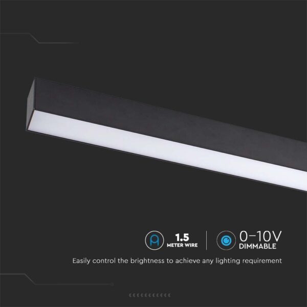 LED Γραμμικό Φωτιστικό V-TAC SAMSUNG 120cm 40W Dimmable Οροφής Μαύρο 4000K V-TAC – 21463