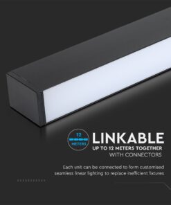LED Γραμμικό Φωτιστικό V-TAC SAMSUNG 120cm 40W Dimmable Οροφής Μαύρο 4000K V-TAC – 21463
