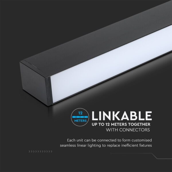 LED Γραμμικό Φωτιστικό V-TAC SAMSUNG 120cm 40W Dimmable Οροφής Μαύρο 4000K V-TAC – 21463