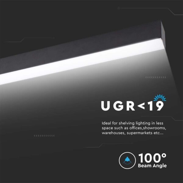 LED Γραμμικό Φωτιστικό V-TAC SAMSUNG 120cm 40W Dimmable Οροφής Μαύρο 4000K V-TAC – 21463
