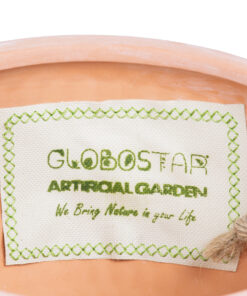 GloboStar® Artificial Garden CHIOS 20462 Κρεμαστό Πήλινο Κεραμικό Κασπώ Γλάστρα – Flower Pot Κεραμιδί με Λευκό Φ19.5cm x Υ11.5cm