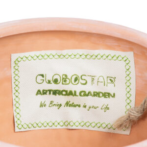 GloboStar® Artificial Garden CHIOS 20462 Κρεμαστό Πήλινο Κεραμικό Κασπώ Γλάστρα – Flower Pot Κεραμιδί με Λευκό Φ19.5cm x Υ11.5cm