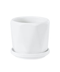 GloboStar® Artificial Garden KARPATHOS 20463 ΣΕΤ 3 Πήλινα Κεραμικά Κασπώ Γλάστρες – Flower Pots Λευκό A:Φ10cm x Υ10cm B:Φ13cm x Υ13.5cm C:Φ16cm x Υ16.5cm